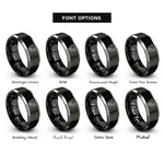 font options for inside engraving on black & grey pig rings
