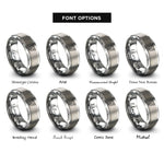 font options for inside engraving on silver pig rings