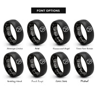 font options for inside engraving on black pig hoof rings