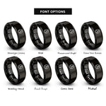font options for inside engraving on black pig hoof rings