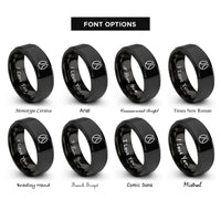 font options for inside engraving on black pig hoof rings