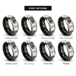 font options for inside engraving on black & gray pig skull rings