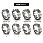 font options for inside engraving on gray pigeon point lighthouse rings