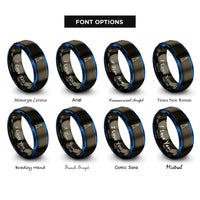 font options for inside engraving on gunmetal & blue pigeon point lighthouse rings