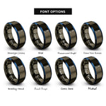 font options for inside engraving on gunmetal & blue pigeon point lighthouse rings