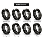 font options for inside engraving on black & grey piggy bank rings
