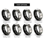 font options for inside engraving on black & gray piggy bank rings