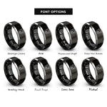 font options for inside engraving on black & gray piglet rings