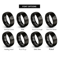 font options for inside engraving on black piglet rings