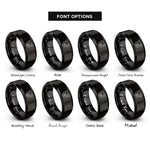 font options for inside engraving on black piglet rings