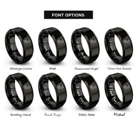 font options for inside engraving on black piglet rings