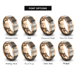 font options for inside engraving on rose gold piglet rings
