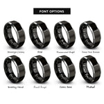 font options for inside engraving on black & grey pike pole rings