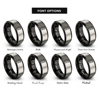 font options for inside engraving on black & silver pike pole rings