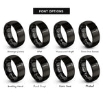 font options for inside engraving on black pike pole rings