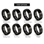 font options for inside engraving on black pike pole rings