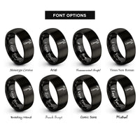 font options for inside engraving on black pike pole rings