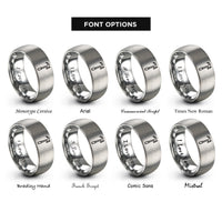 font options for inside engraving on gray pike pole rings