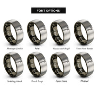 font options for inside engraving on gunmetal & gray pike pole rings