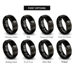 font options for inside engraving on black pilcrow rings
