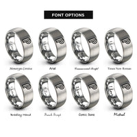 font options for inside engraving on grey pilcrow rings