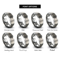 font options for inside engraving on silver pilcrow rings