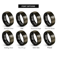 font options for inside engraving on gunmetal & black pilcrow rings