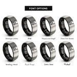font options for inside engraving on black & grey pile driver rings