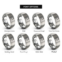 font options for inside engraving on grey pill bottle rings