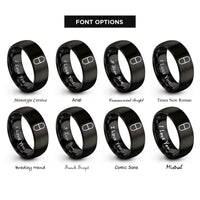 font options for inside engraving on black pill capsule rings