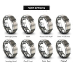 font options for inside engraving on gray pill capsule rings