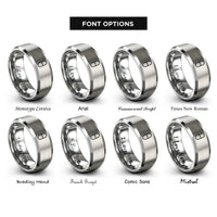 font options for inside engraving on silver pill capsule rings