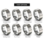 font options for inside engraving on silver pill capsule rings