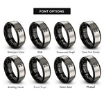 font options for inside engraving on black & gray pilot silhouette rings