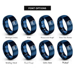 font options for inside engraving on blue pin header rings