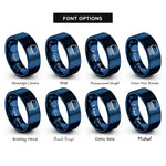 font options for inside engraving on blue pin header rings