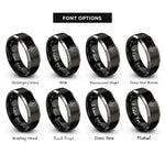 font options for inside engraving on black & grey pine badge rings