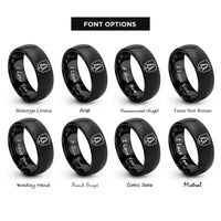 font options for inside engraving on black pine badge rings