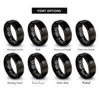 font options for inside engraving on black pine badge rings