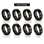 font options for inside engraving on gunmetal & black pine badge rings