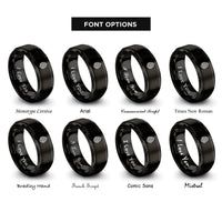 font options for inside engraving on black pine cone rings