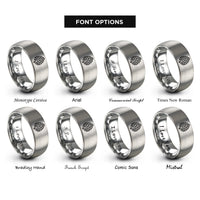 font options for inside engraving on gray pine cone rings