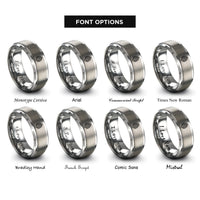 font options for inside engraving on silver pine cone rings