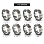 font options for inside engraving on gray pine forest circle rings
