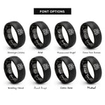 font options for inside engraving on black pine forest silhouette rings