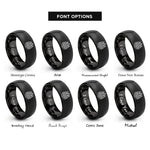 font options for inside engraving on black pine reflection rings
