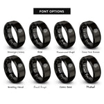 font options for inside engraving on black pine reflection rings