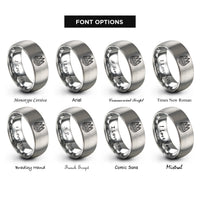 font options for inside engraving on gray pine reflection rings