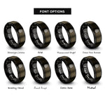 font options for inside engraving on gunmetal & black pine reflection rings