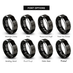 font options for inside engraving on black & grey pine tree rings
